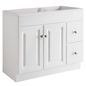 Bowery Hill 36-Inch 2-Drawer Wood Vanity Without Top in White