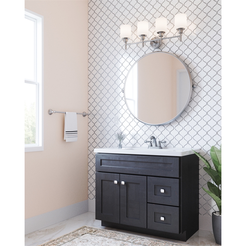 Bowery Hill Fully Assembled Wood Bathroom Vanity in Espresso 36-Inch