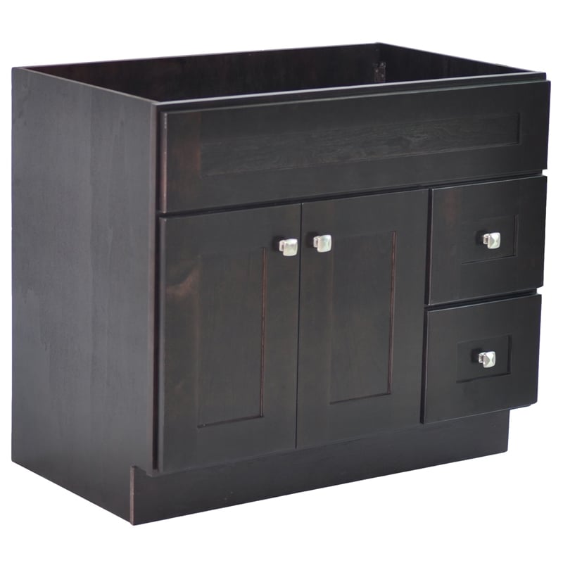 Bowery Hill Fully Assembled Wood Bathroom Vanity in Espresso 36-Inch