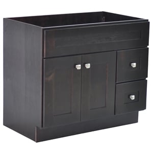 Bowery Hill Fully Assembled Wood Bathroom Vanity in Espresso 36-Inch