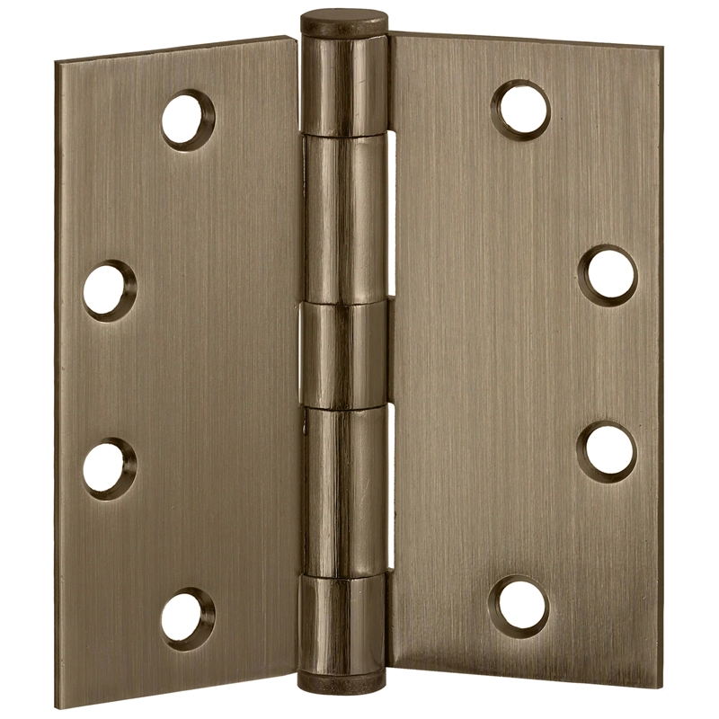 Bowery Hill Door Hinge in Antique Brass 4 1/2 Inch 5/8 Inch Radius 9 Pack