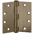 Bowery Hill Door Hinge in Antique Brass 4 1/2 Inch 5/8 Inch Radius 9 Pack