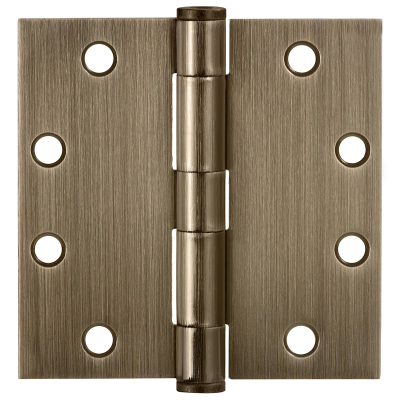 Bowery Hill Door Hinge in Antique Brass 4 1/2 Inch 5/8 Inch Radius 9 Pack