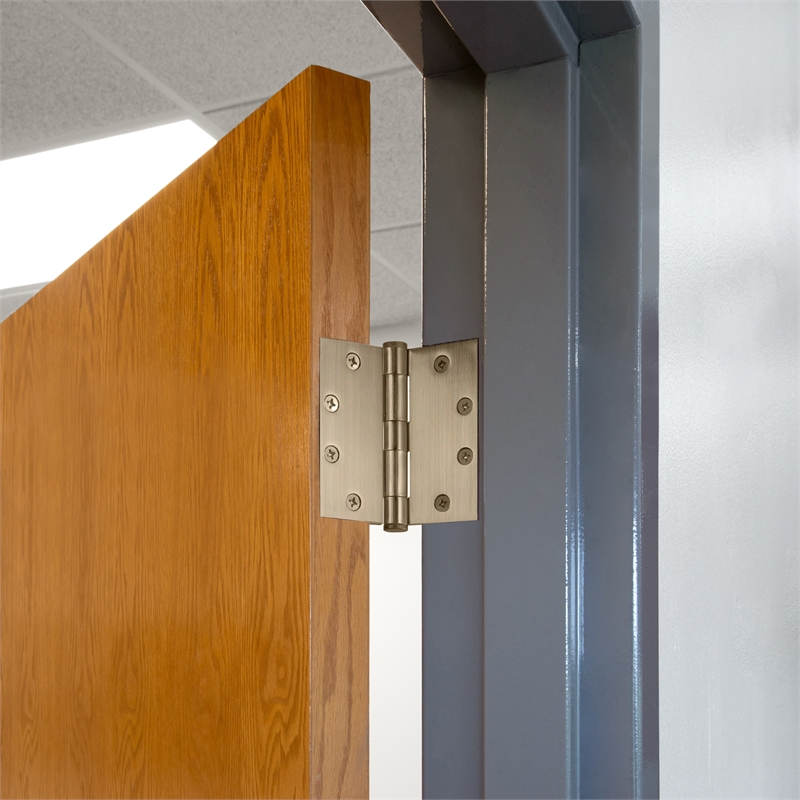 Bowery Hill Door Hinge in Antique Brass 4 1/2 Inch 5/8 Inch Radius 9 Pack