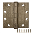 Bowery Hill Door Hinge in Antique Brass 4 1/2 Inch 5/8 Inch Radius 9 Pack