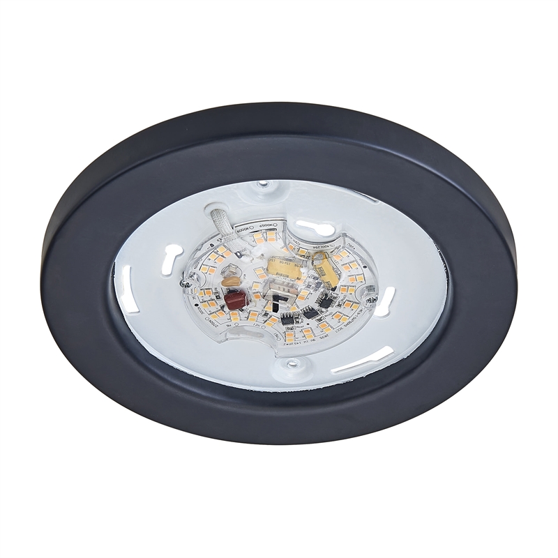 Bowery Hill LED Flush Mount Ceiling Light in Matte Black 7-Inch