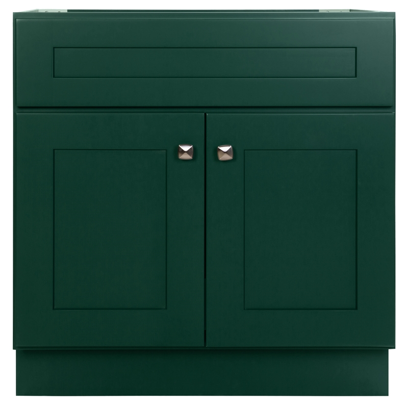 Bowery Hill Wood Vanity Without Top in Hunter Green Unassembled 30-Inch