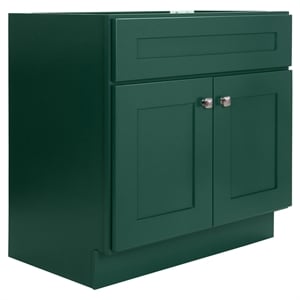 Bowery Hill Wood Vanity Without Top in Hunter Green Unassembled 30-Inch