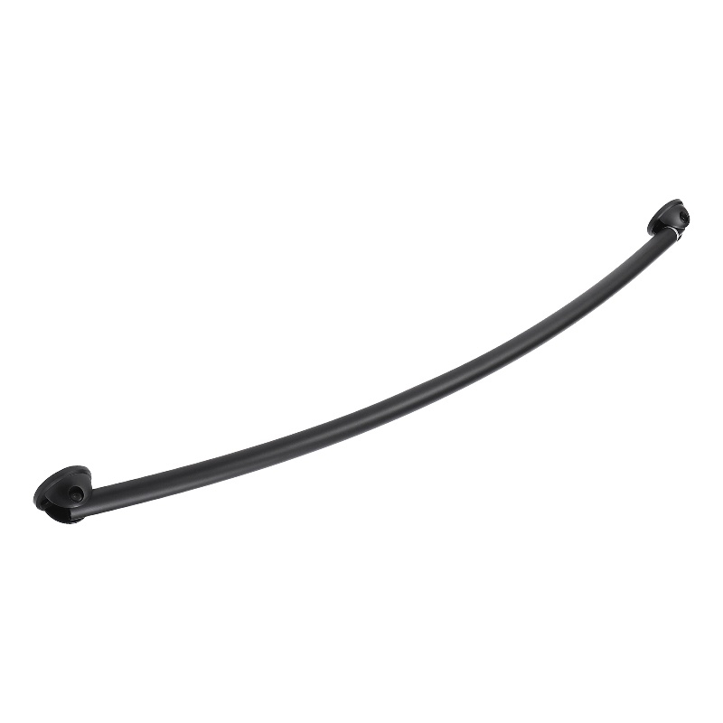 Bowery Hill Stainless Steel Curved Shower Rod in Matte Black 44-66 Inch
