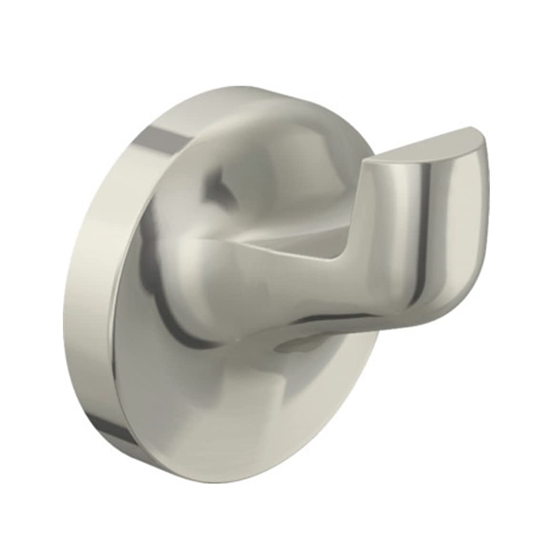 Bowery Hill Modern Metal Bathroom Robe Hook in Brushed Silver Nickel