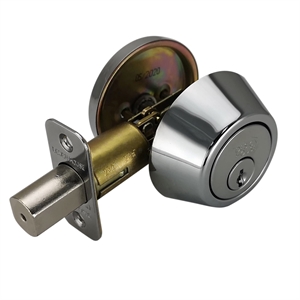 Bowery Hill Brass Single Cylinder Deadbolt in Polished Chrome/Silver