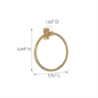 Bowery Hill Traditional Metal Towel Ring in Polished Brass 6-Inch