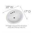 Bowery Hill Oval Ceramic Drop-In Sink 20x17 Single Basin in White