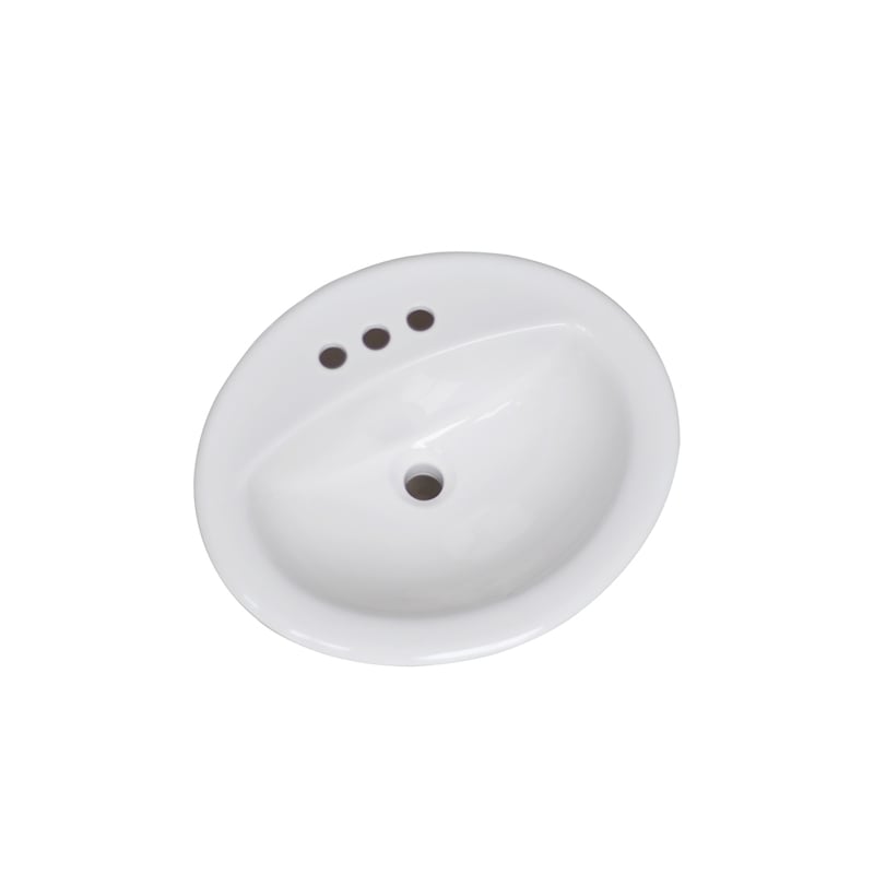Bowery Hill Oval Ceramic Drop-In Sink 20x17 Single Basin in White