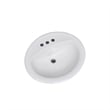Bowery Hill Oval Ceramic Drop-In Sink 20x17 Single Basin in White