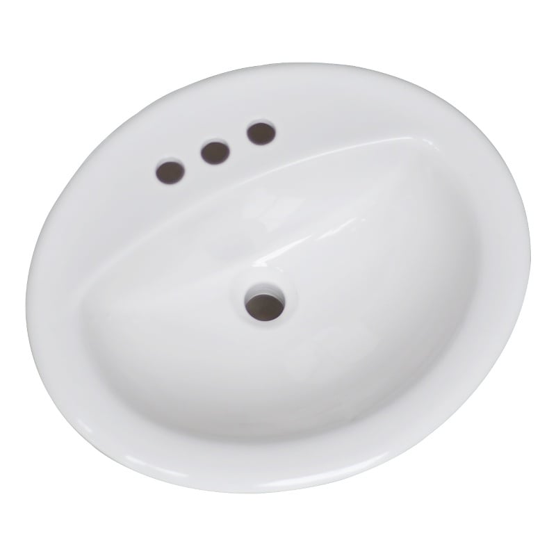 Bowery Hill Oval Ceramic Drop-In Sink 20x17 Single Basin in White