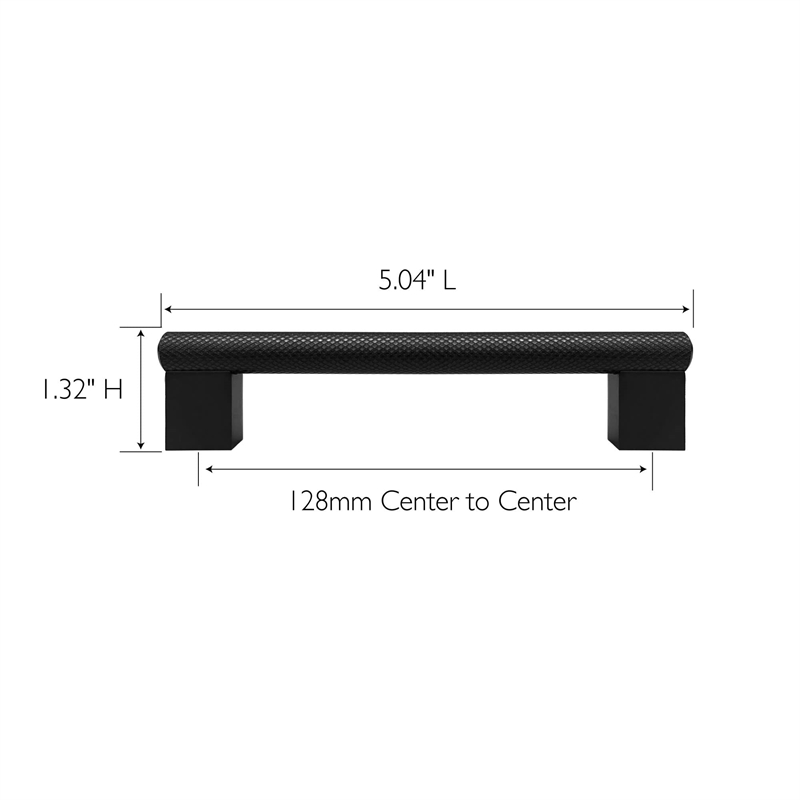 Bowery Hill 5-Inch Center to Center Steel Pulls in Matte Black 5 Pack