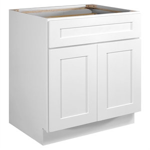 Bowery Hill Ready to Assemble Wood Cabinet in White 30 x 24 x 34.5 Inch