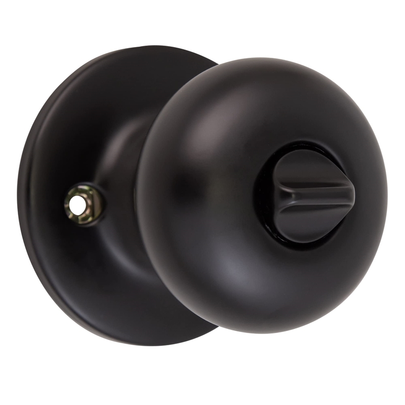 Bowery Hill 2-Way Keyed Brass Entry Door Knob in Matte Black