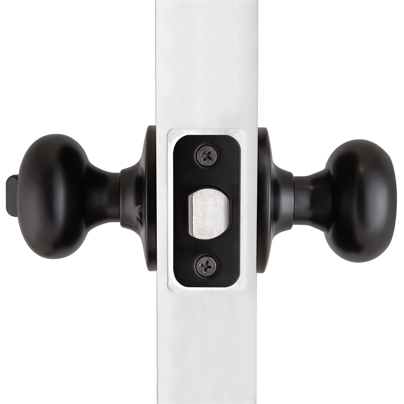 Bowery Hill 2-Way Keyed Brass Entry Door Knob in Matte Black
