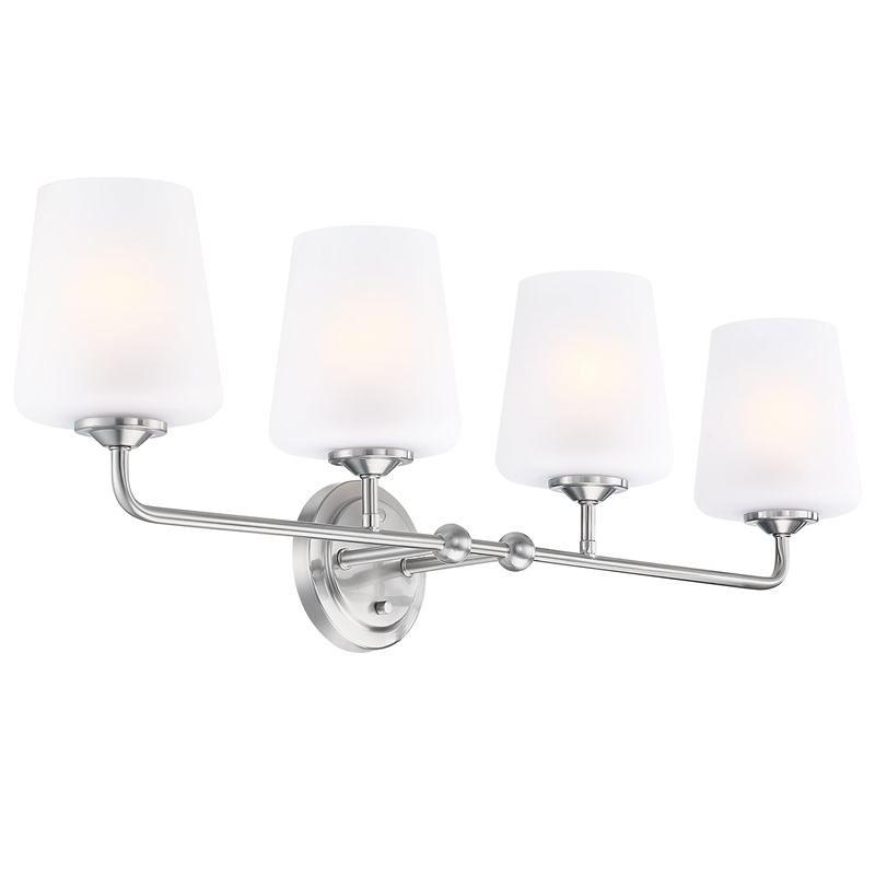 Bowery Hill 4-Light Stainless Steel Vanity Light in Satin Nickel