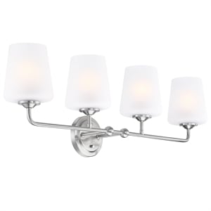 Bowery Hill 4-Light Stainless Steel Vanity Light in Satin Nickel