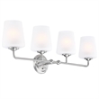 Bowery Hill 4-Light Stainless Steel Vanity Light in Satin Nickel