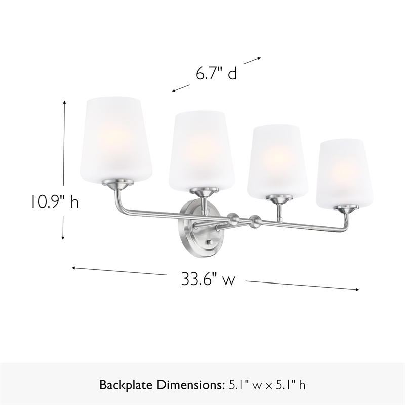 Bowery Hill 4-Light Stainless Steel Vanity Light in Satin Nickel