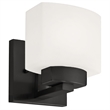 Bowery Hill 1-Light Frosted Glass Wall Light Sconce in Matte Black
