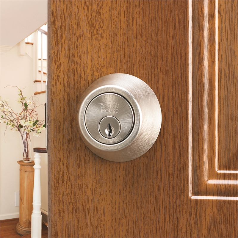 Bowery Hill Single Cylinder Keyed 6-Way Metal Deadbolt in Satin Nickel