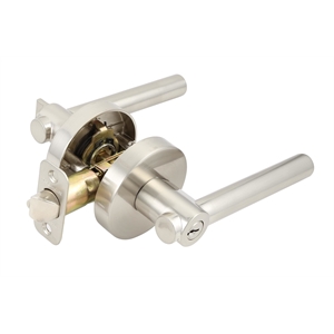 Bowery Hill 2-Way Adjustable Metal Entry Lever in Satin Nickel/Silver