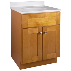 Bowery Hill 25&quotx19&quot Single Sink Marble Bathroom Vanity in Birch