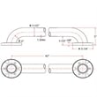 Bowery Hill Safety Grab Bar in Polished Stainless Steel Chrome 42 Inch