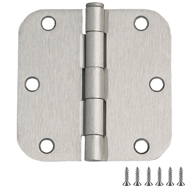 Bowery Hill Door Hinge in Satin Nickel 3 1/2 Inch 5/8 Inch Radius 12 Pack