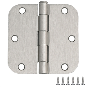 bowery hill door hinge in satin nickel 3 1/2 inch 5/8 inch radius 12 pack