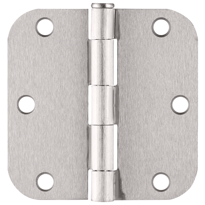 Bowery Hill Door Hinge in Satin Nickel 3 1/2 Inch 5/8 Inch Radius 12 Pack