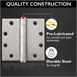 Bowery Hill Door Hinge in Satin Nickel 4 1/2 Inch 5/8 Inch Radius 6 Pack
