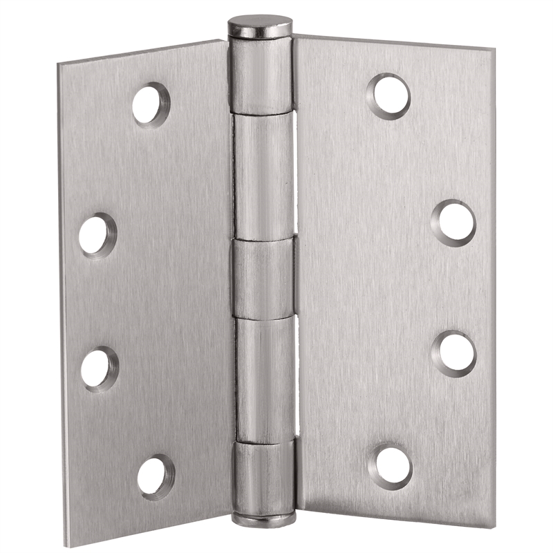 Bowery Hill Door Hinge in Satin Nickel 4 1/2 Inch 5/8 Inch Radius 6 Pack