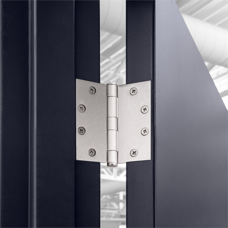 Bowery Hill Door Hinge in Satin Nickel 4 1/2 Inch 5/8 Inch Radius 6 Pack