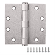 Bowery Hill Door Hinge in Satin Nickel 4 1/2 Inch 5/8 Inch Radius 6 Pack