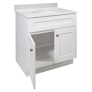 Bowery Hill 31&quot Vanity with Marble Top in White Fully Assembled
