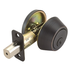 Bowery Hill Single Cylinder Brass Deadbolt in Oil Rubbed Bronze