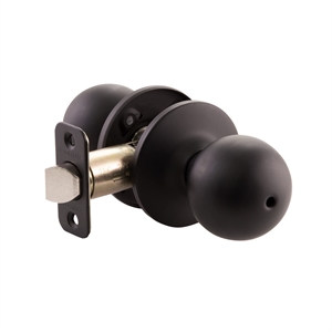 Bowery Hill 2-Way Reversible Privacy Brass Door Knob in Matte Black