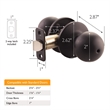 Bowery Hill 2-Way Reversible Privacy Brass Door Knob in Matte Black