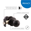 Bowery Hill 2-Way Reversible Privacy Brass Door Knob in Matte Black