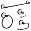 Bowery Hill 4-Piece Bathroom Hardware Kit in Matte Black and White