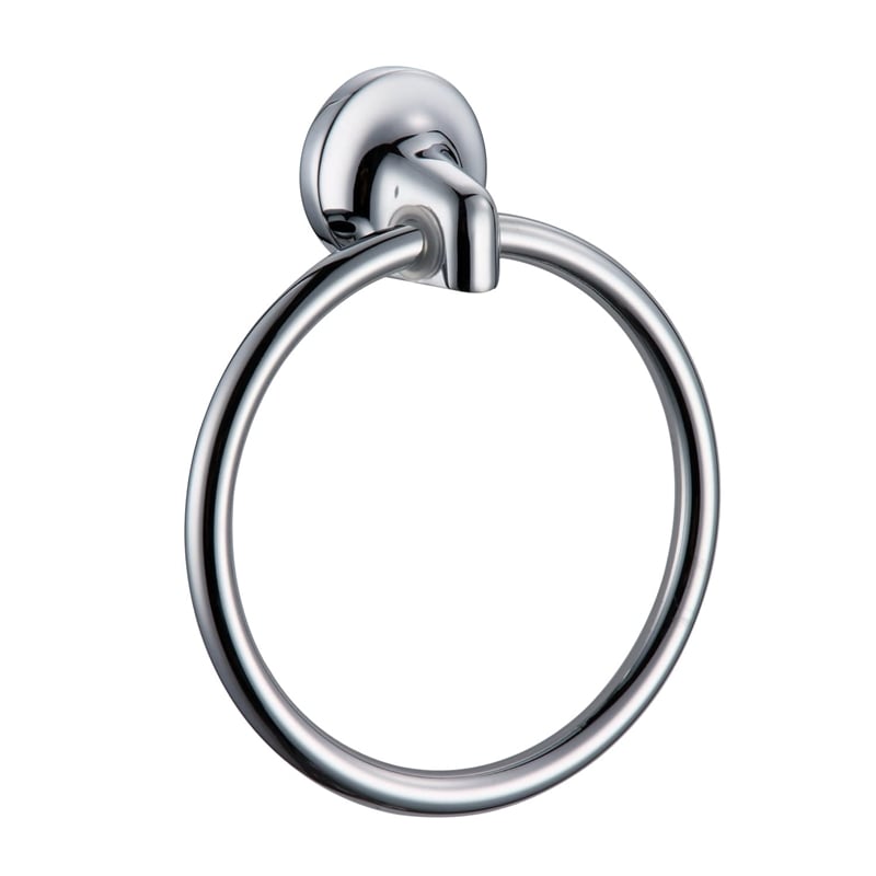 Bowery Hill Transitional Metal Bathroom Towel Ring in Polished Chrome