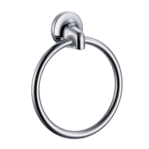 Bowery Hill Transitional Metal Bathroom Towel Ring in Polished Chrome