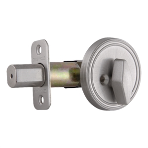 Bowery Hill Brass Single-Sided Deadbolt Lockset in Satin Nickel