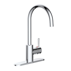Bowery Hill Single Metal Handle Kitchen Faucet in Polished Chrome